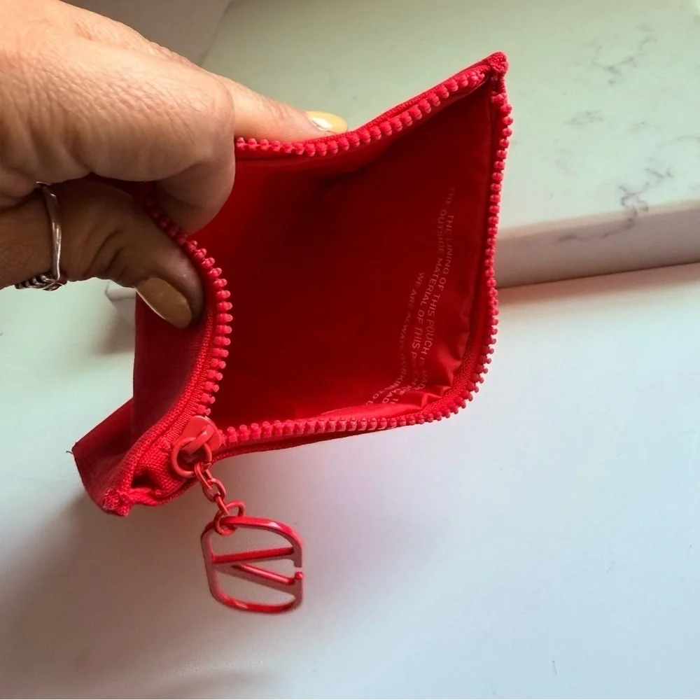 NWOT Valentino Logo Red Makeup Pouch